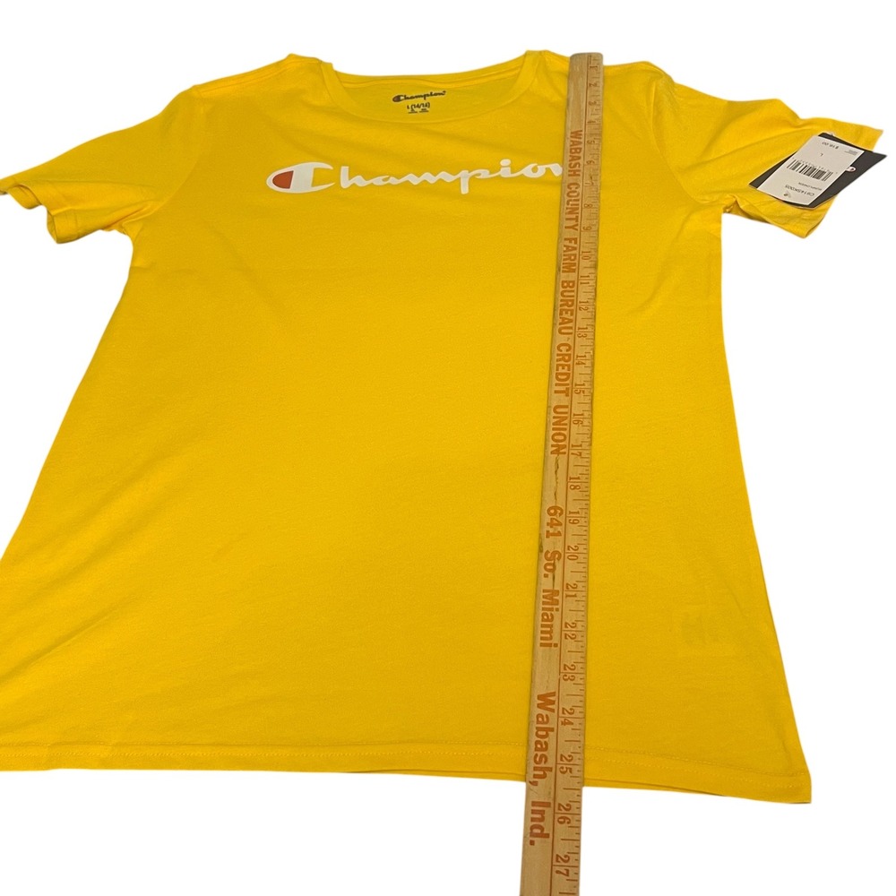 Champion Boys Youth Large 14/16 Sunflower Yellow Graphic Logo T-Shirt New - Picture 4 of 7